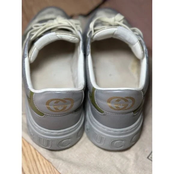 Gucci GG Chunky Monogram Sneakers Men Olive/Grey-Beige Size UK 8 - Picture 4 of 12